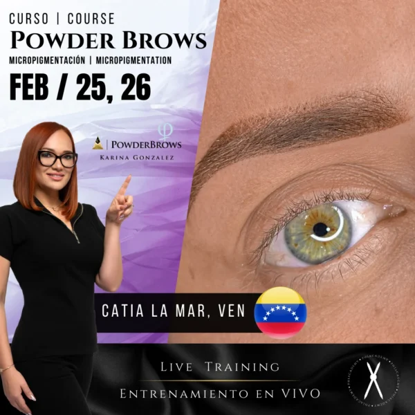 Curso: Powder Brows | Micropigmentación | En Vivo | Catia la Mar, Venezuela | Feb, 25 y 26