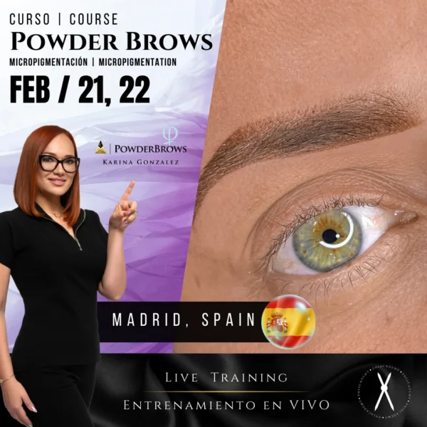 Curso: Powder Brows | Micropigmentación | En Vivo | Madrid, Spain | Feb, 21 y 22